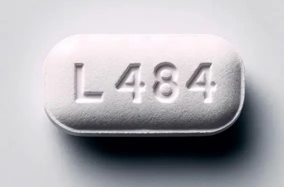 L484 white oval pill